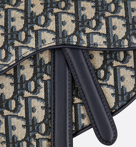 Mini Saddle Bag with Strap • Blue Dior Oblique Jacquard