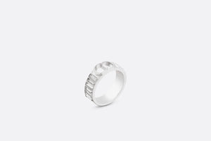 Crystals and CD Icon Ring • Silver-Finish Brass and White Crystals