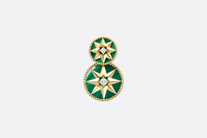 Rose Des Vents Earring • Yellow Gold, Diamonds and Malachite
