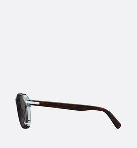DiorBlackSuit RI • Translucent Blue and Brown Tortoiseshell-Effect Pantos Sunglasses