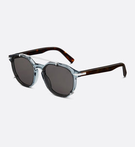 DiorBlackSuit RI • Translucent Blue and Brown Tortoiseshell-Effect Pantos Sunglasses