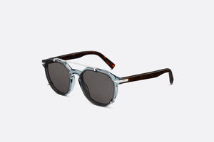 DiorBlackSuit RI • Translucent Blue and Brown Tortoiseshell-Effect Pantos Sunglasses