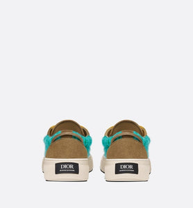 B33 Sneaker - LIMITED AND NUMBERED EDITION - with Digital Twin • Turquoise Dior Oblique Mohair and Brown Suede