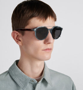 DiorBlackSuit RI • Translucent Blue and Brown Tortoiseshell-Effect Pantos Sunglasses