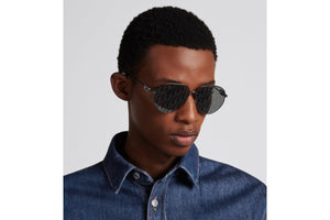 CD Link A1U • Gray Mirrored Pilot Sunglasses with Dior Oblique Motif