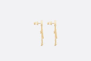 Petit CD Earrings • Gold-Finish Metal with White Resin Pearls and Silver-Tone Crystals