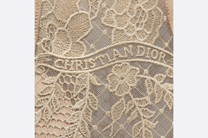 Naughtily-D Ankle Boot • Transparent Mesh and Sand-Colored Suede Embroidered with Dior Roses Motif