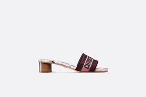 Dway Heeled Slide • White Multicolor Florilegio Embroidered Cotton