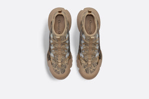 D-Connect Sneaker • Beige and Black Technical Fabric with Plan de Paris Print