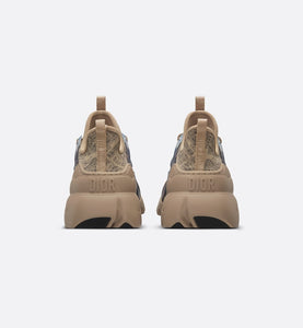 D-Connect Sneaker • Beige and Black Technical Fabric with Plan de Paris Print