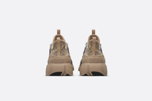 D-Connect Sneaker • Beige and Black Technical Fabric with Plan de Paris Print