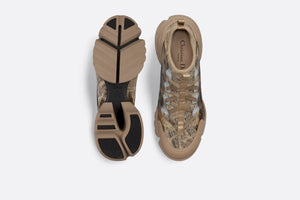 D-Connect Sneaker • Beige and Black Technical Fabric with Plan de Paris Print