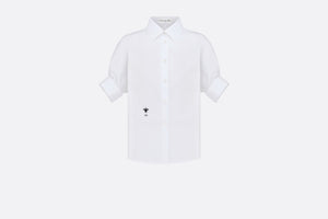 Blouse with Puff Sleeves • White Cotton Poplin