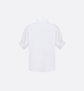 Blouse with Puff Sleeves • White Cotton Poplin