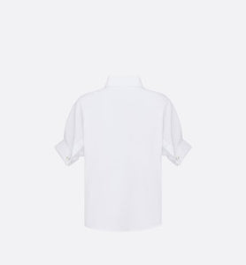 Blouse with Puff Sleeves • White Cotton Poplin