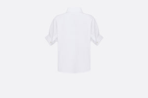 Blouse with Puff Sleeves • White Cotton Poplin