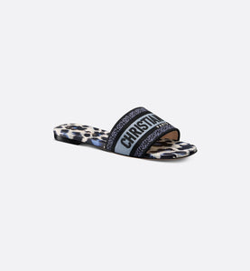 Dway Slide • Deep Ocean Blue Mizza Embroidered Cotton