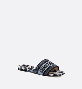 Dway Slide • Deep Ocean Blue Mizza Embroidered Cotton