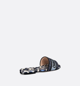 Dway Slide • Deep Ocean Blue Mizza Embroidered Cotton