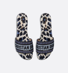 Dway Slide • Deep Ocean Blue Mizza Embroidered Cotton
