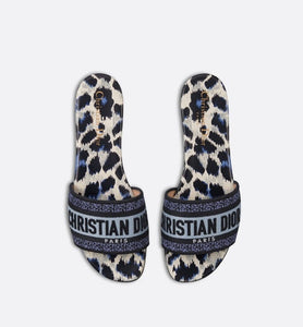 Dway Slide • Deep Ocean Blue Mizza Embroidered Cotton