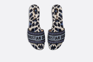 Dway Slide • Deep Ocean Blue Mizza Embroidered Cotton