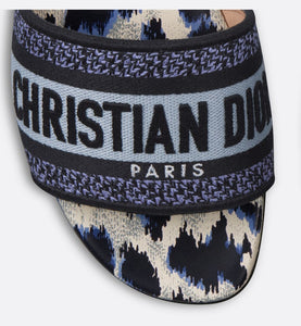Dway Slide • Deep Ocean Blue Mizza Embroidered Cotton