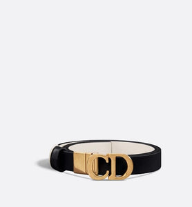 Reversible Saddle Belt • Black and Latte Smooth Calfskin, 20 MM