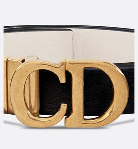 Reversible Saddle Belt • Black and Latte Smooth Calfskin, 20 MM