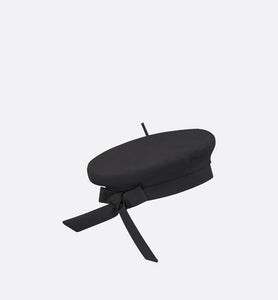 Dior Arty Dior Oblique Beret with Bow • Black Technical Cotton