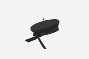 Dior Arty Dior Oblique Beret with Bow • Black Technical Cotton
