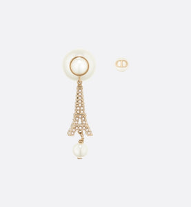 Dior Tribales Earrings • Gold-Finish Metal and White Resin Pearls