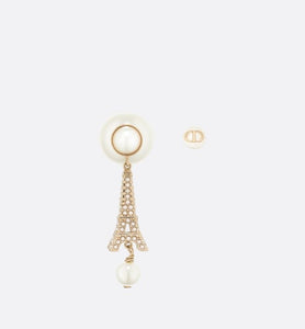Dior Tribales Earrings • Gold-Finish Metal and White Resin Pearls