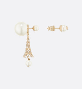 Dior Tribales Earrings • Gold-Finish Metal and White Resin Pearls