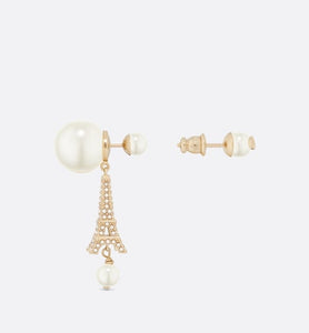 Dior Tribales Earrings • Gold-Finish Metal and White Resin Pearls