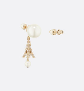 Dior Tribales Earrings • Gold-Finish Metal and White Resin Pearls