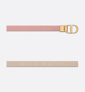 30 Montaigne Reversible Belt • Antique Pink and Powder Beige Smooth Calfskin, 20 MM