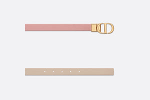 30 Montaigne Reversible Belt • Antique Pink and Powder Beige Smooth Calfskin, 20 MM