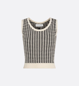 Twin-Set • Black and White Houndstooth Technical Cotton Knit