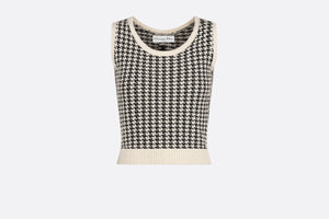 Twin-Set • Black and White Houndstooth Technical Cotton Knit