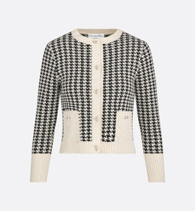 Twin-Set • Black and White Houndstooth Technical Cotton Knit