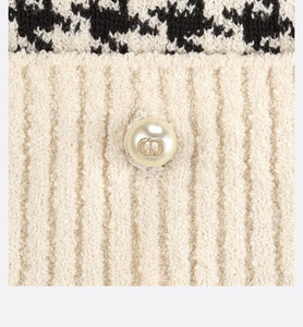 Twin-Set • Black and White Houndstooth Technical Cotton Knit