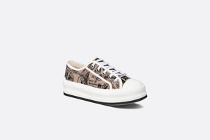 Walk'n'Dior Platform Sneaker • Beige and Black Cotton Embroidered with Plan de Paris Motif