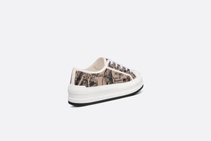 Walk'n'Dior Platform Sneaker • Beige and Black Cotton Embroidered with Plan de Paris Motif