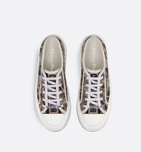 Walk'n'Dior Platform Sneaker • Beige and Black Cotton Embroidered with Plan de Paris Motif