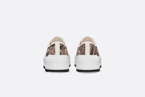 Walk'n'Dior Platform Sneaker • Beige and Black Cotton Embroidered with Plan de Paris Motif