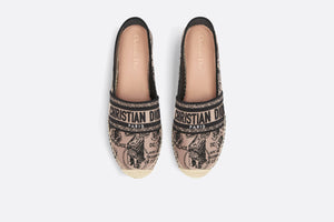 Dior Granville Espadrille • Beige and Black Cotton Embroidered with Plan de Paris Motif