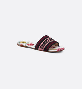 Dway Slide • White Multicolor Florilegio Embroidered Cotton