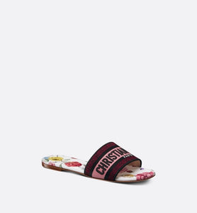 Dway Slide • White Multicolor Florilegio Embroidered Cotton