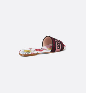 Dway Slide • White Multicolor Florilegio Embroidered Cotton